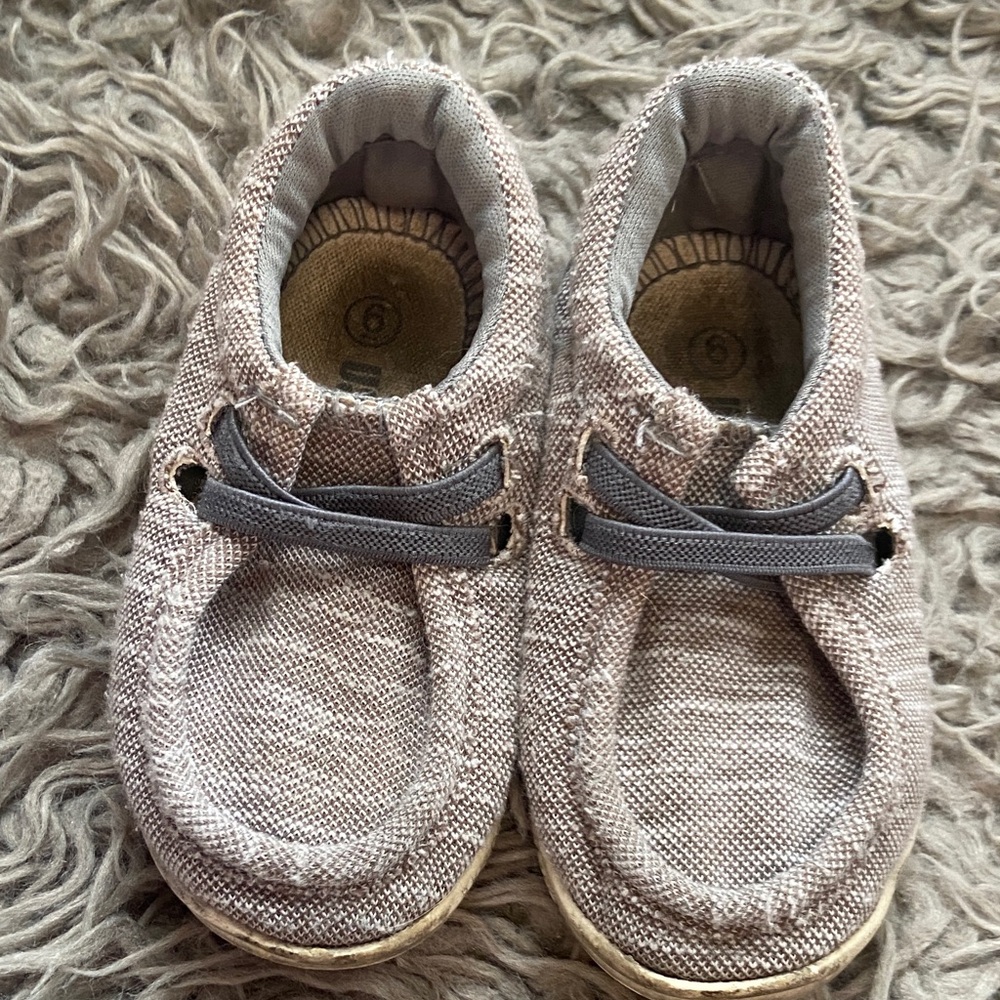 Cozy Gray Kids Moccasins